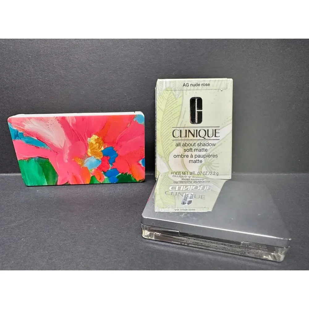 NOS 2X Clinique Eye Shadows AG Nude Rose and All About Shadow Quad - Picture 2 of 6